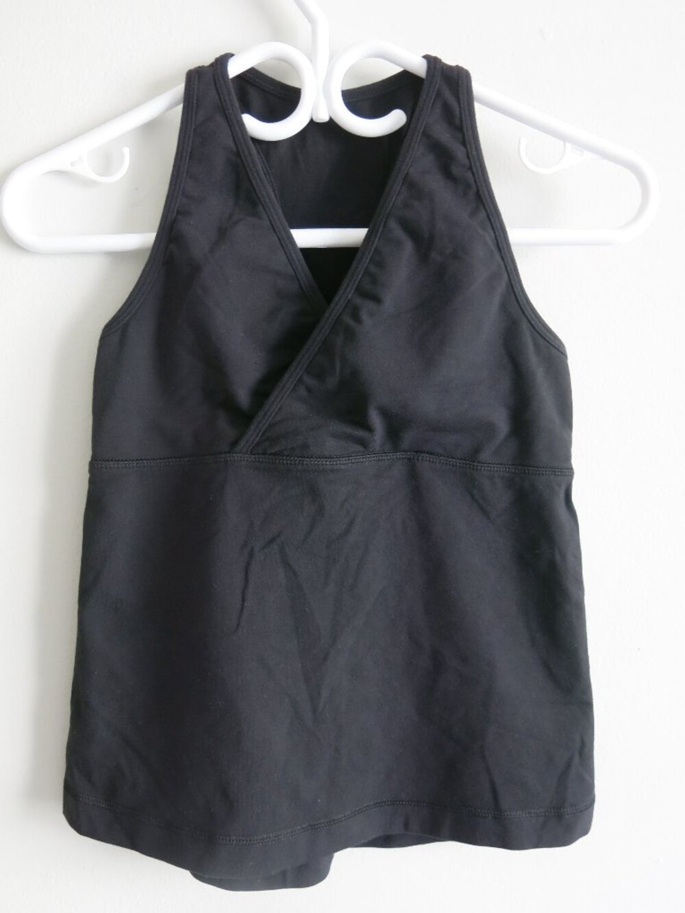 Lululemon Athletica Wet Dry Warm Black Deep V Tank Top **NO SIZE TAG/DOT**